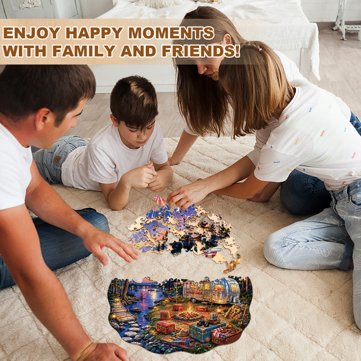 Lakeside Fireworks  Wooden Jigsaw Puzzle