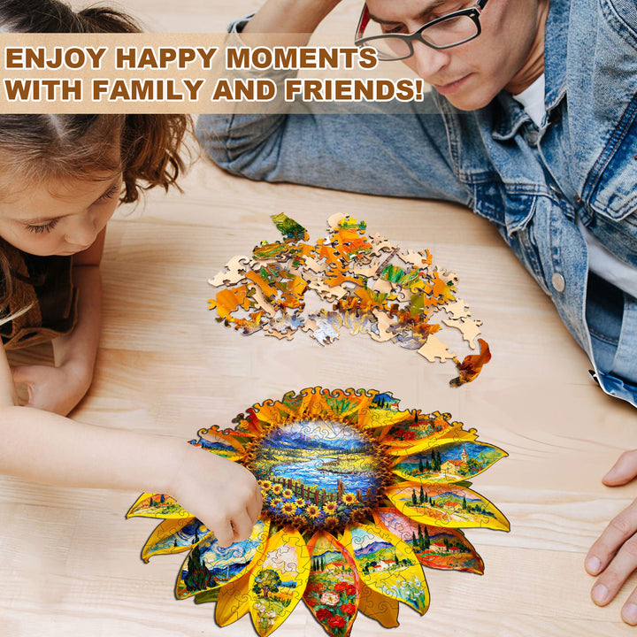 Oil on Sunflower Wooden Jigsaw Puzzle