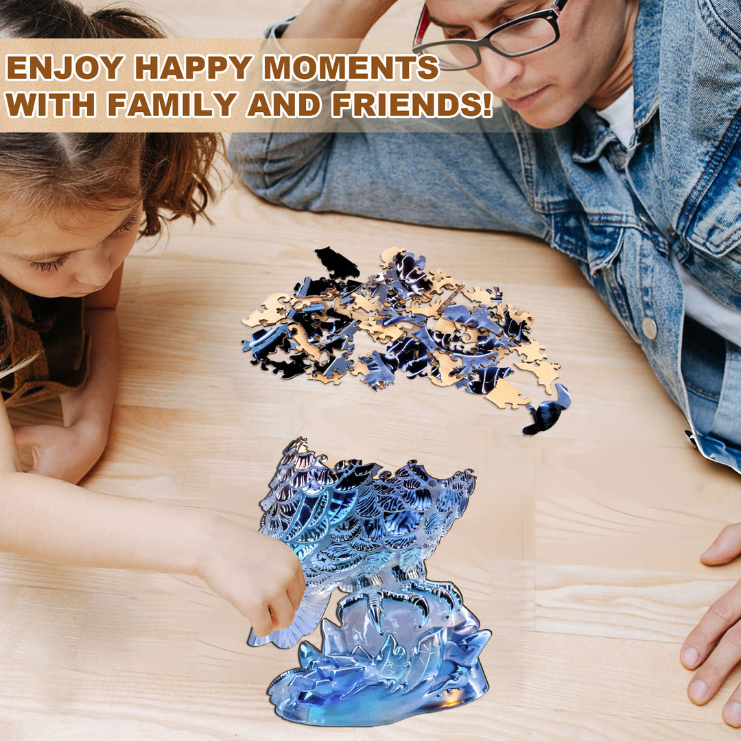 Neon Owl Wooden Jigsaw Puzzle