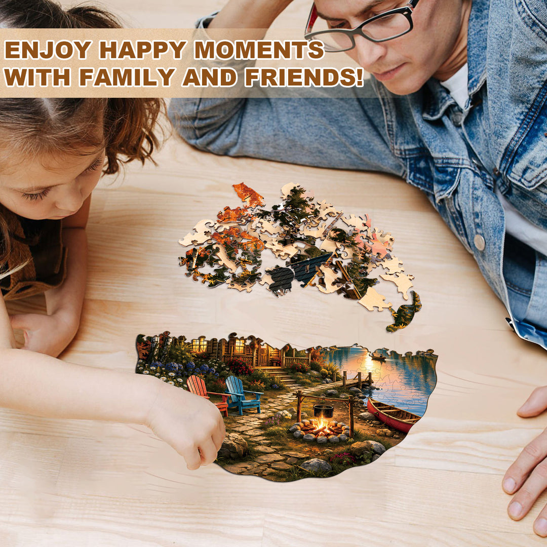 Autumn Cabin  Wooden Jigsaw Puzzle