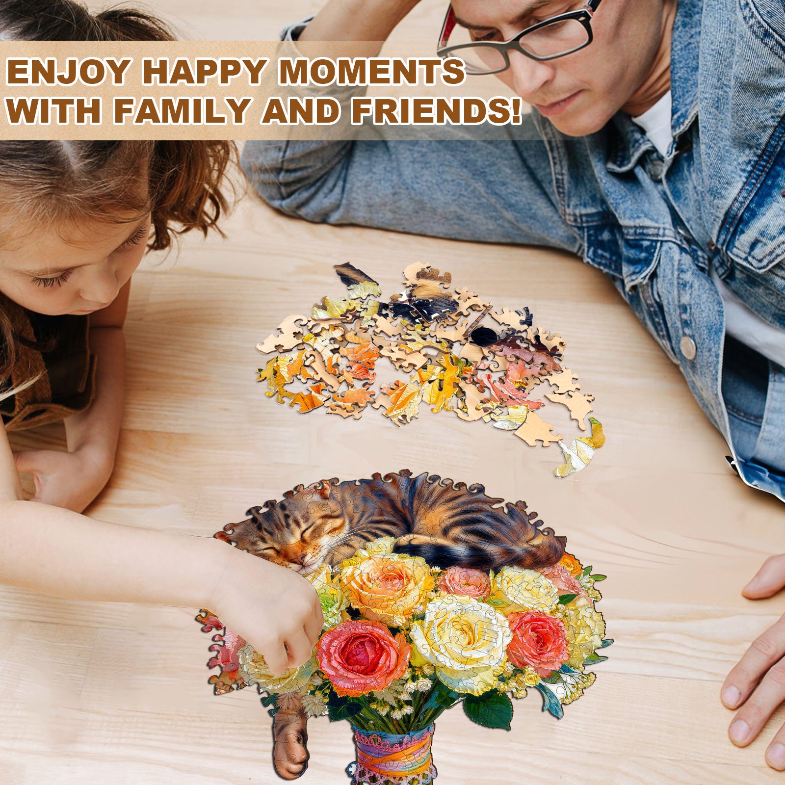 Kitten Bouquet Wooden Jigsaw Puzzle