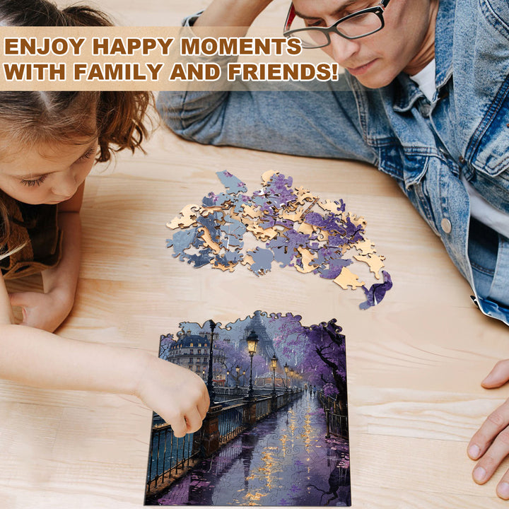 Paris In The Rain Wooden Jigsaw Puzzle