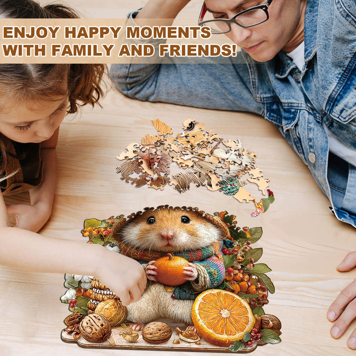 cute hamster Wooden Jigsaw Puzzle