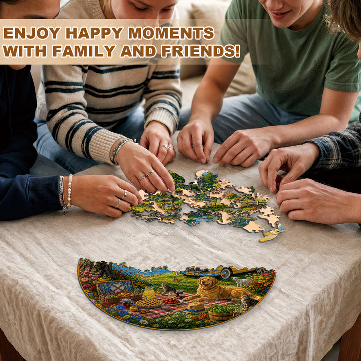 Picnic by the Lake Wooden Jigsaw Puzzle