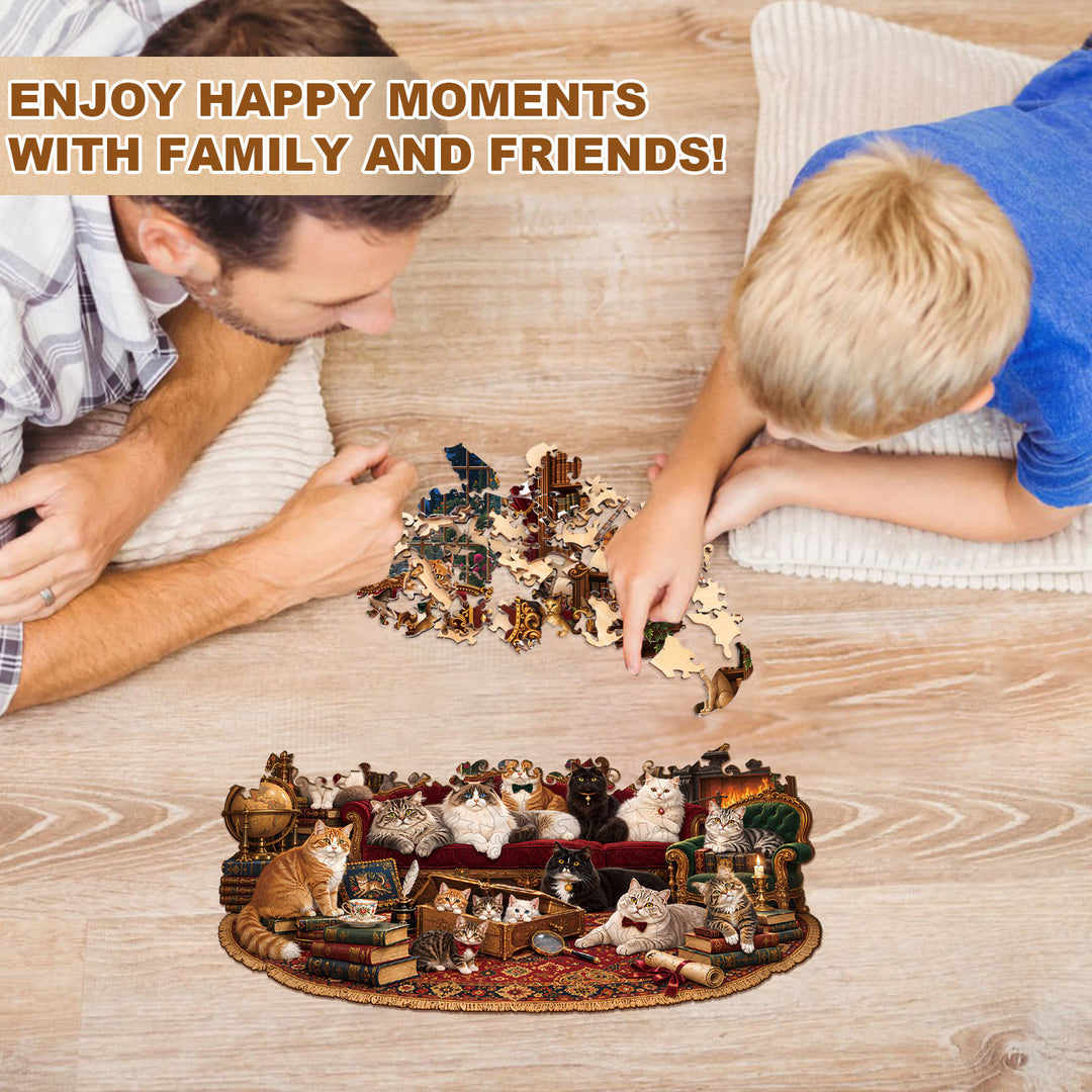 Victorian Cats Wooden Jigsaw Puzzle