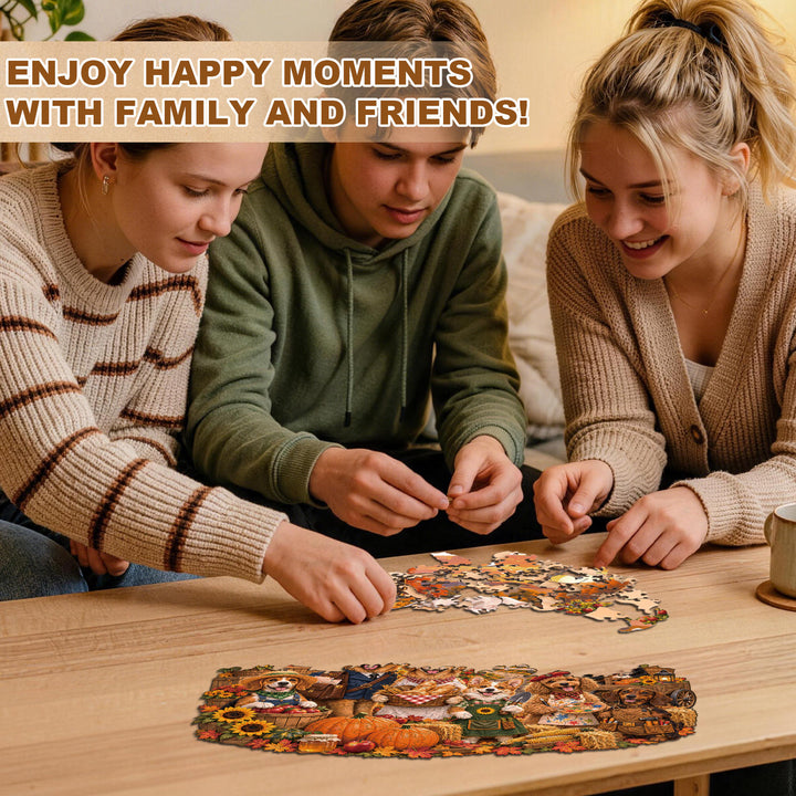 Harvest Friends  Wooden Jigsaw Puzzle
