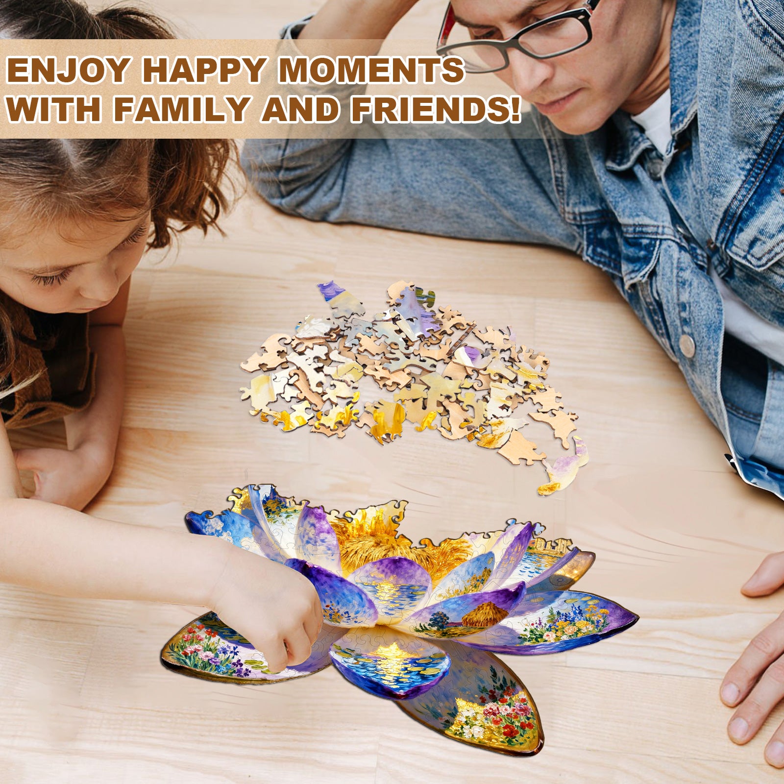Oil On Lotus Wooden Jigsaw Puzzle