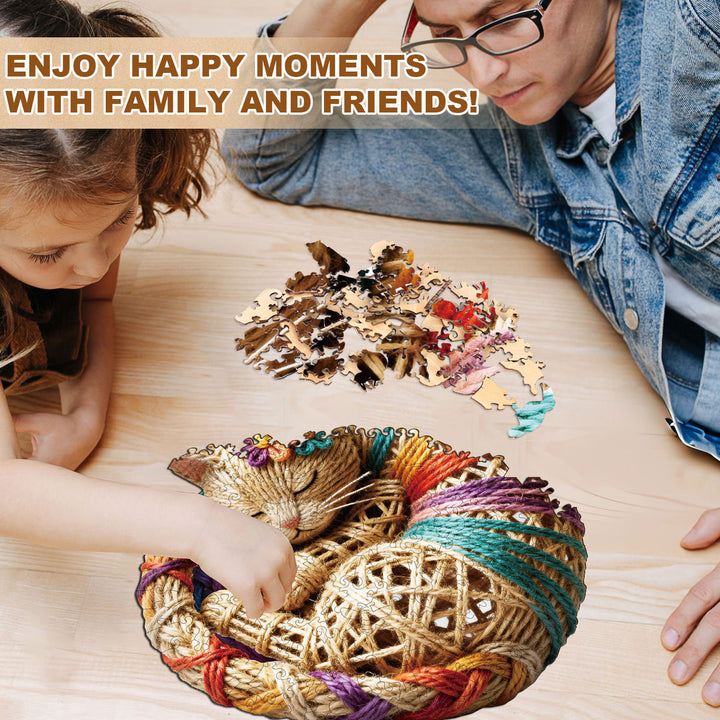 Twine Cat Wooden Jigsaw Puzzle