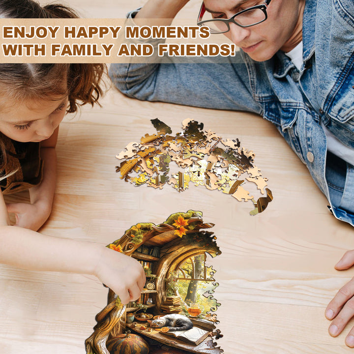 Tree house window view Wooden Jigsaw Puzzle