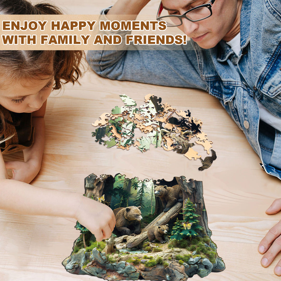 Bear Family Wooden Jigsaw Puzzle