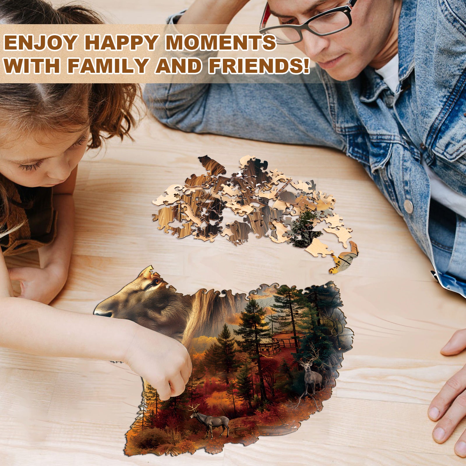 Sunset Lion Wooden Jigsaw Puzzle