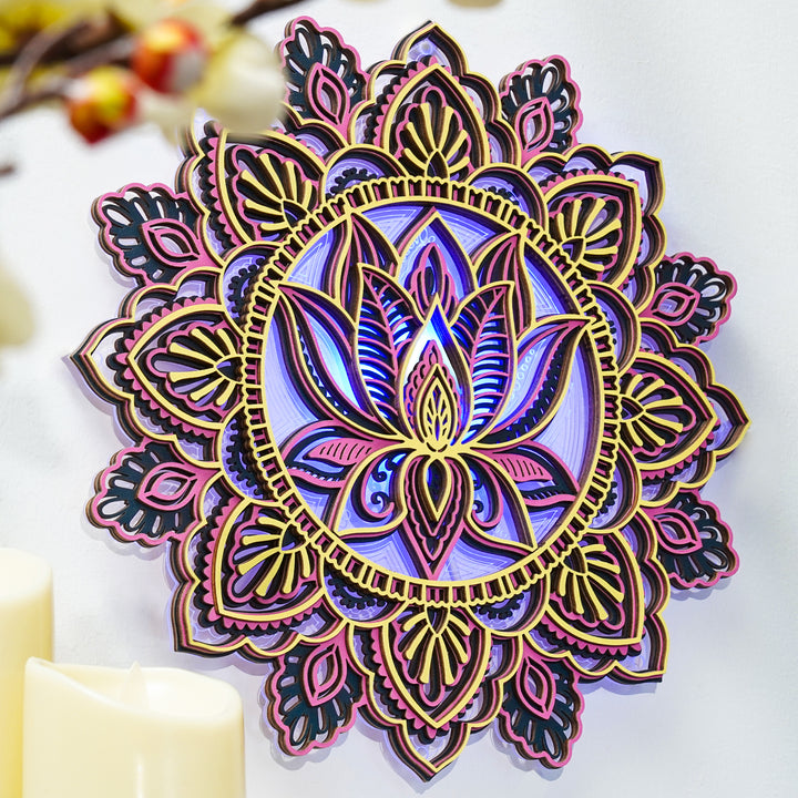 Wooden Mandala Atmosphere Light-Mystic Glow