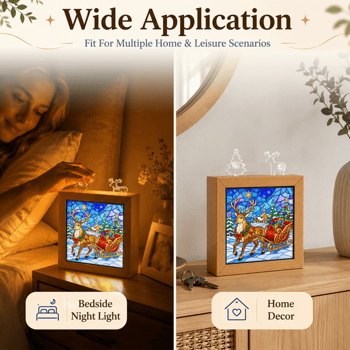 Acrylic Puzzle Night Light - Snowy Reindeer