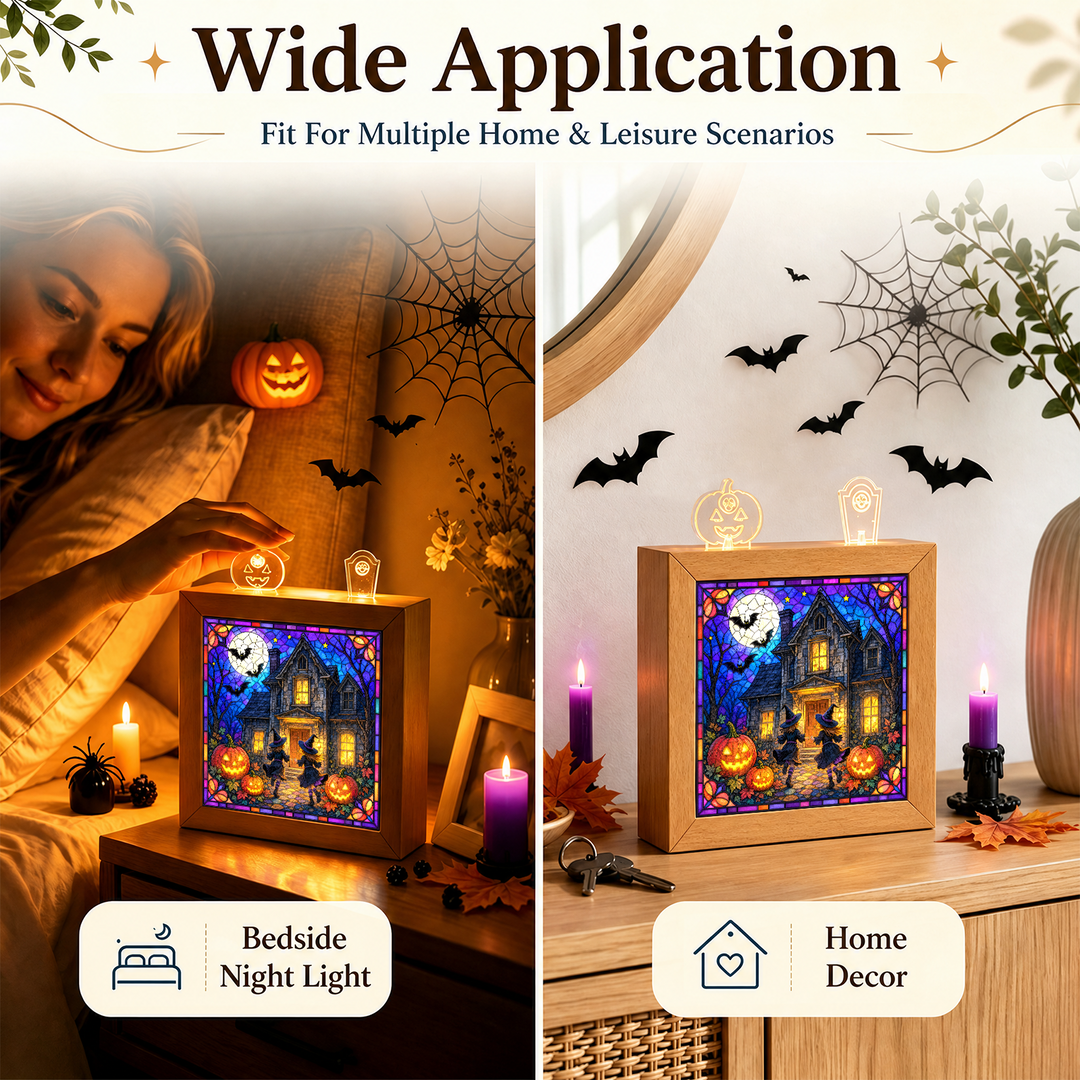Acrylic Puzzle Night Light - Two Witches' Night Visit