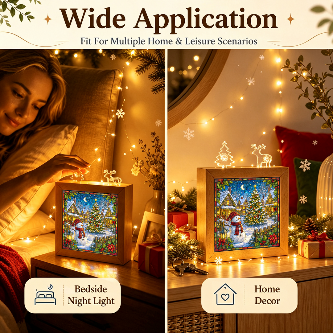 Acrylic Puzzle Night Light - Christmas Snow Village