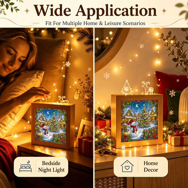 Acrylic Puzzle Night Light - Christmas Snow Village
