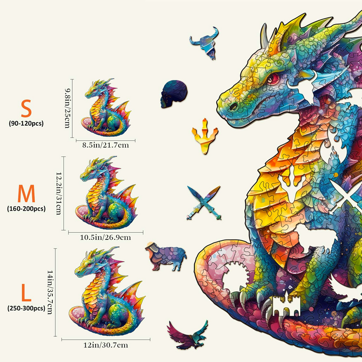 Colorful Dragon Wooden Jigsaw Puzzle