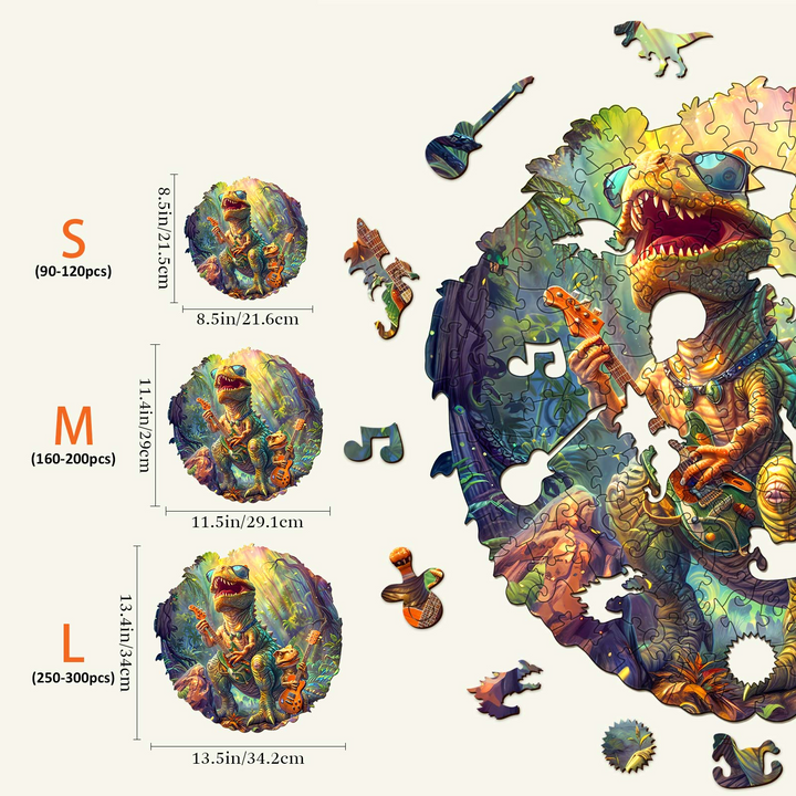 Rock Dinosaur-2 Wooden Jigsaw Puzzle