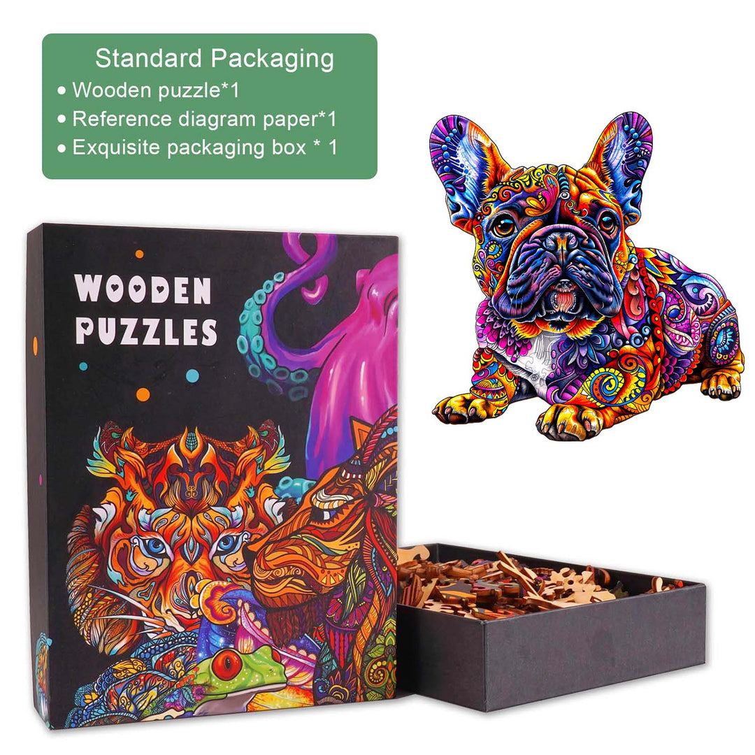 French Bulldog-2 Wooden Jigsaw Puzzle