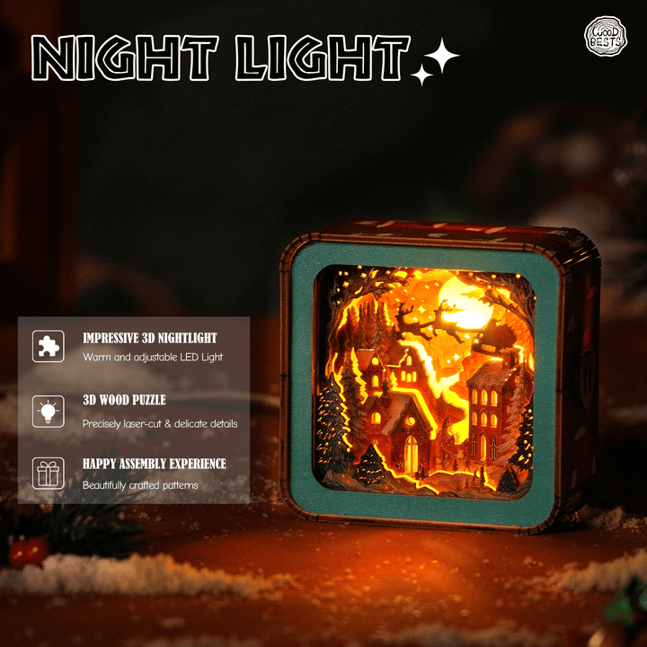 Wonderful Christmas Eve Kit- 3D Wooden Puzzle Night Light