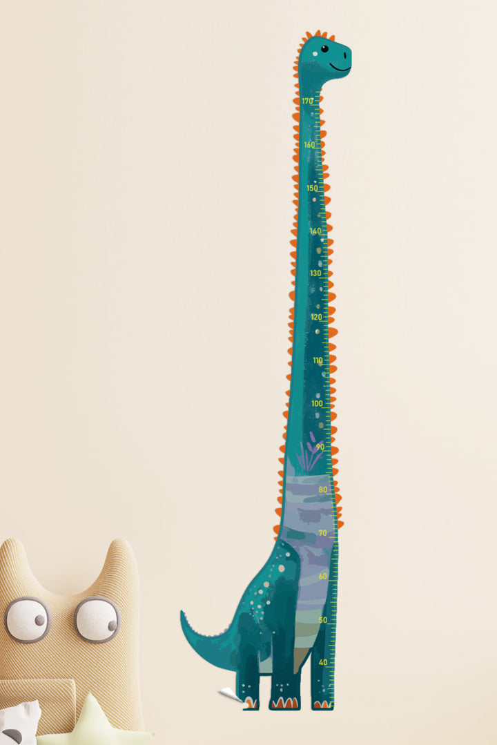 Autocollant mural toise dinosaure amical