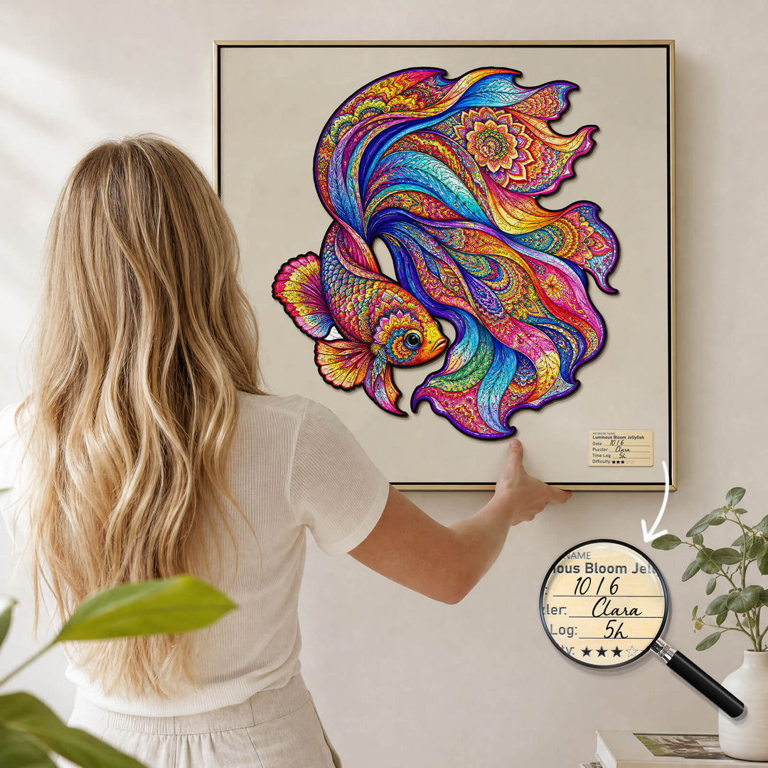 Prismatic Betta Fish Wooden Jigsaw Puzzle