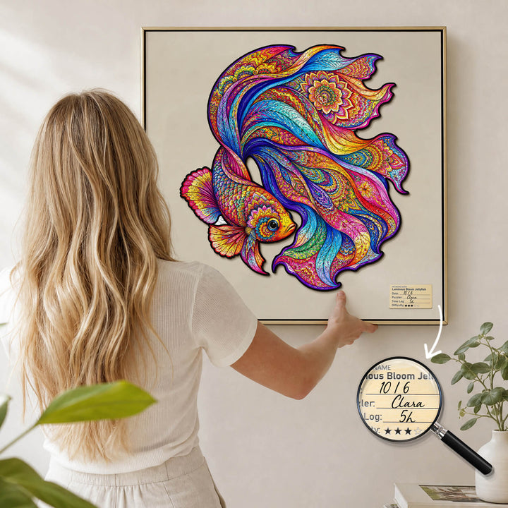 Prismatic Betta Fish Wooden Jigsaw Puzzle