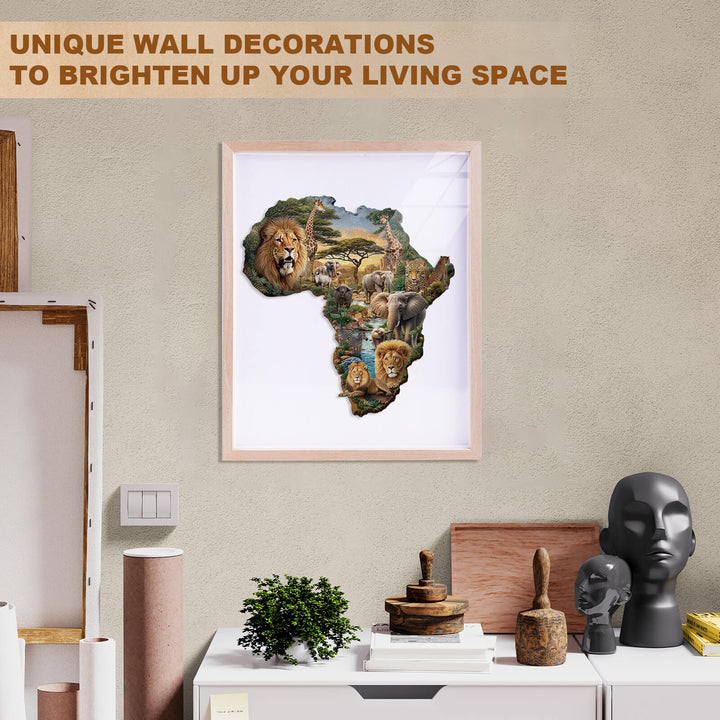 Puzzle en bois d'animaux africains