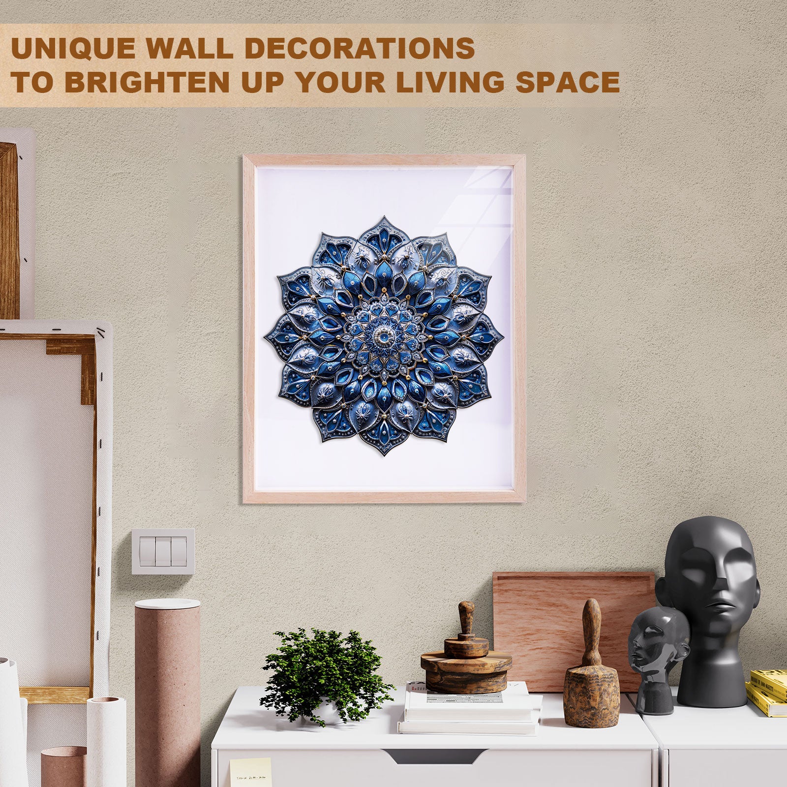 Blue Mandala Wooden Jigsaw Puzzle