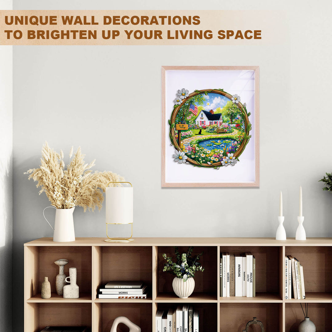 In the Village Wooden Jigsaw Puzzle