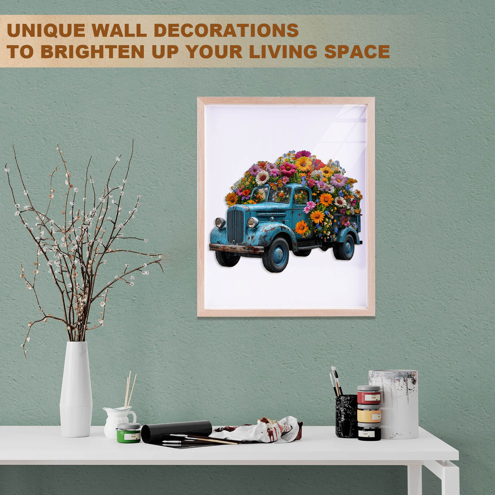 Puzzle en bois Camion de Fleurs