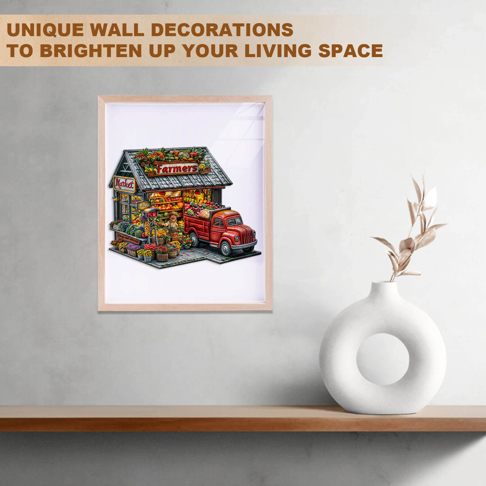 Farmers Market Wooden Jigsaw Puzzle