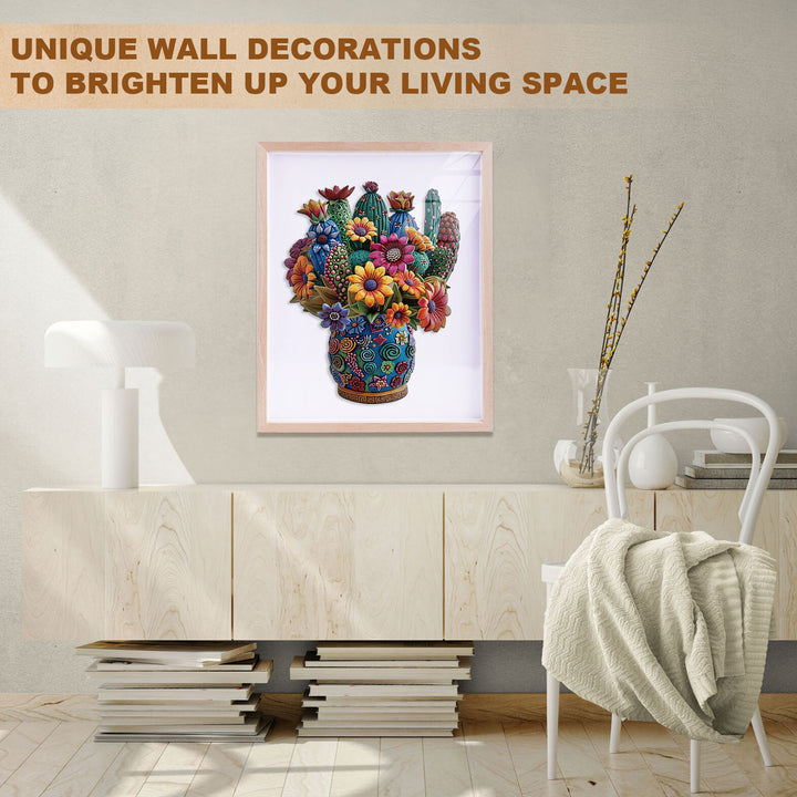 Blooming cactus Wooden Jigsaw Puzzle