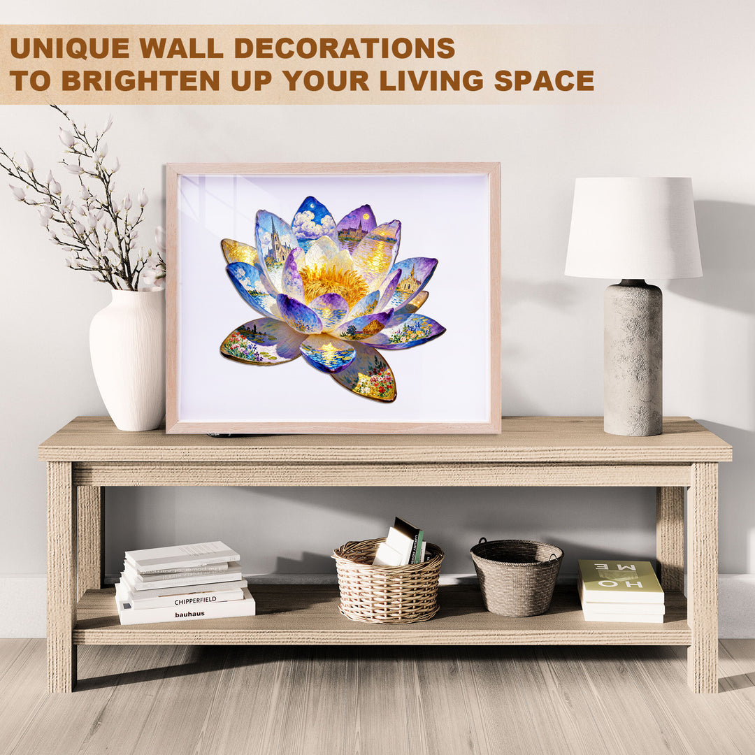 Oil On Lotus Wooden Jigsaw Puzzle