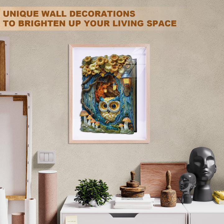 Owl Beneath The Light Wooden Jigsaw Puzzle