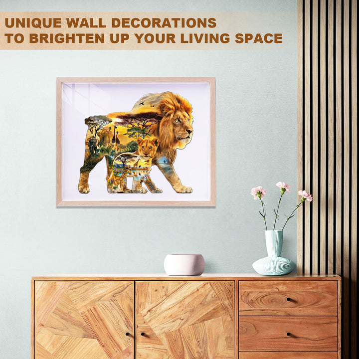 African lions Wooden Jigsaw Puzzle