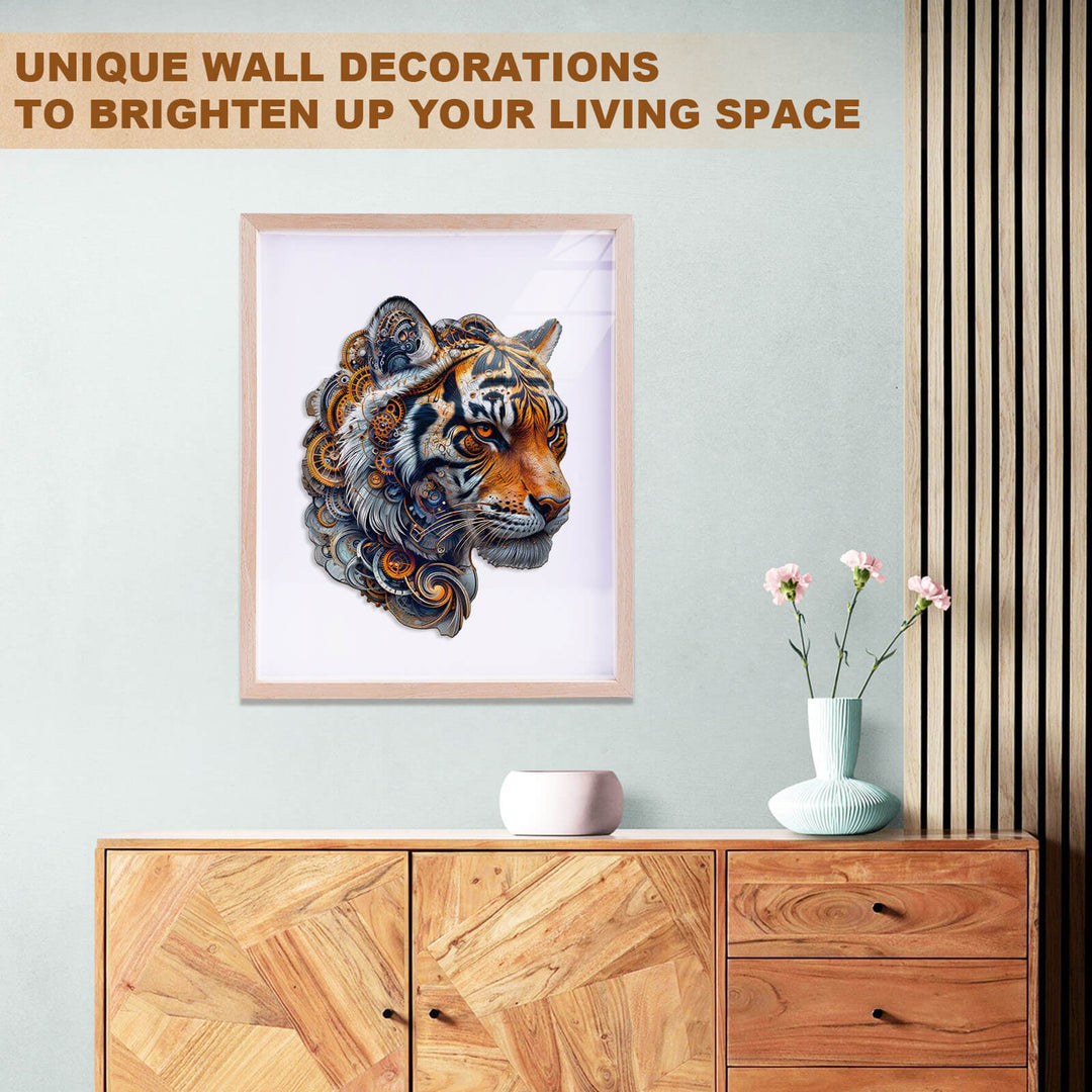Rompecabezas de madera mecánico tigre dorado