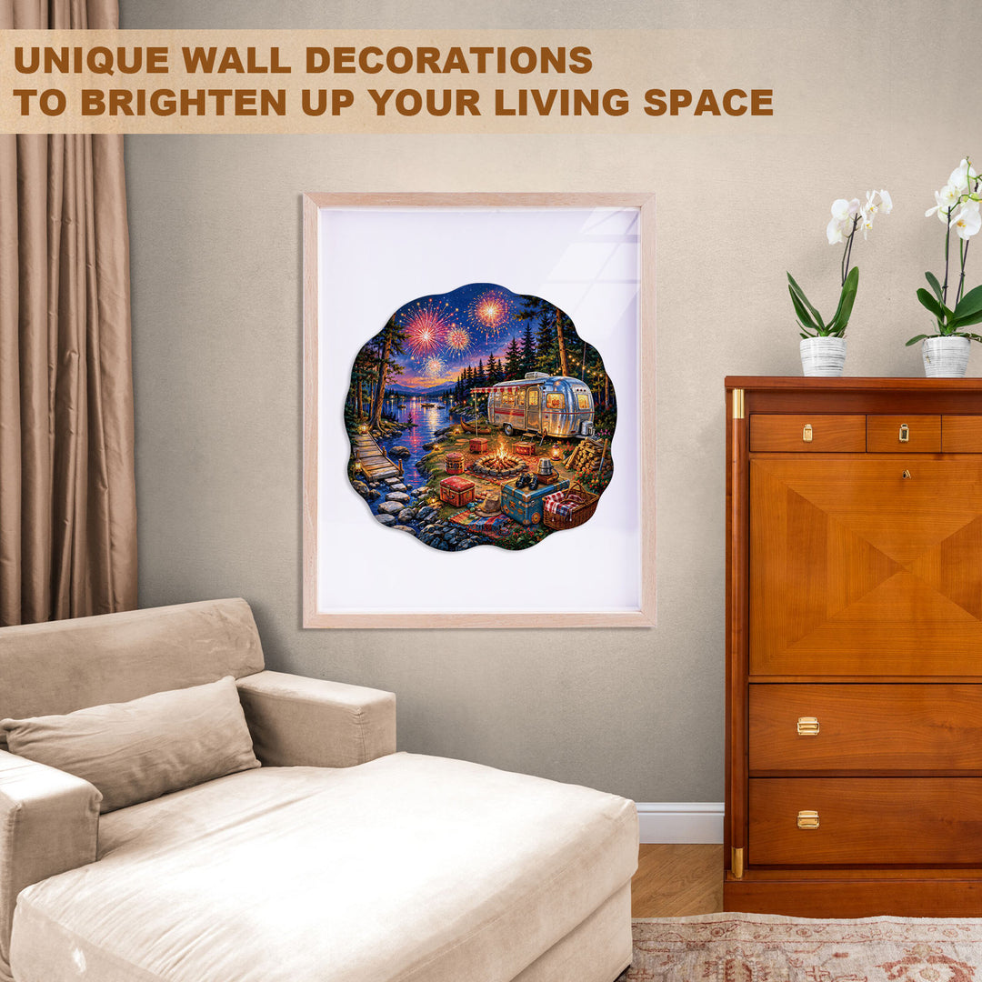 Lakeside Fireworks  Wooden Jigsaw Puzzle