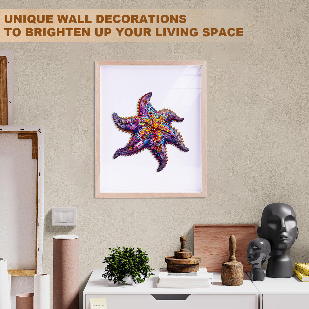 Mandala Starfish Wooden Jigsaw Puzzle