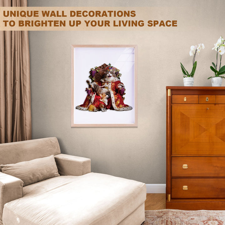 Crowned Feline Wooden Jigsaw Puzzle