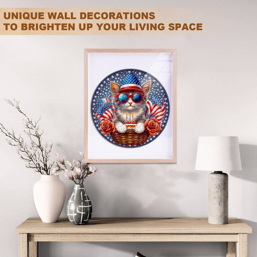 Stars and cats Wooden Jigsaw Puzzle