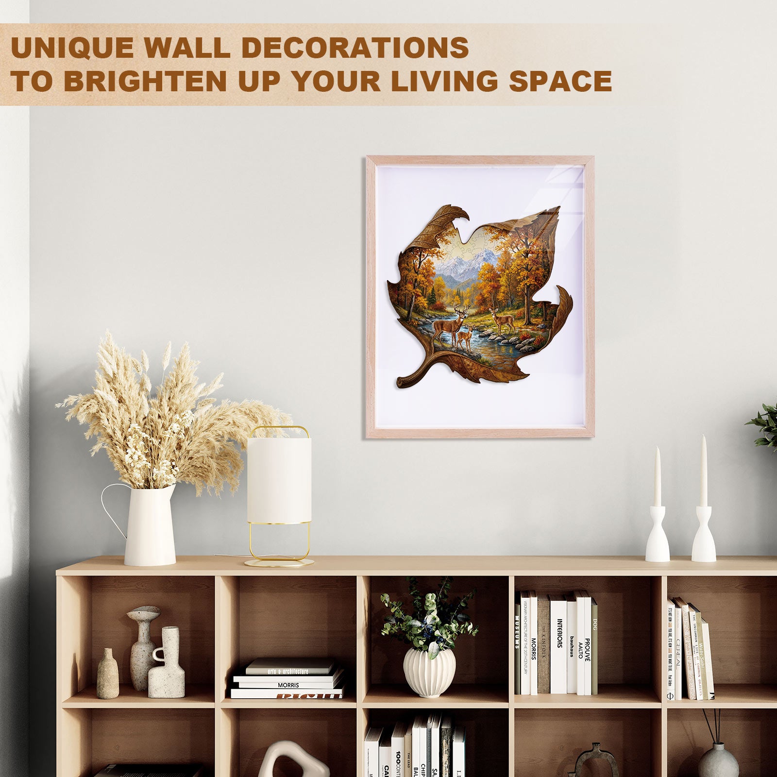 Golden Autumn Deer Wooden Jigsaw Puzzle