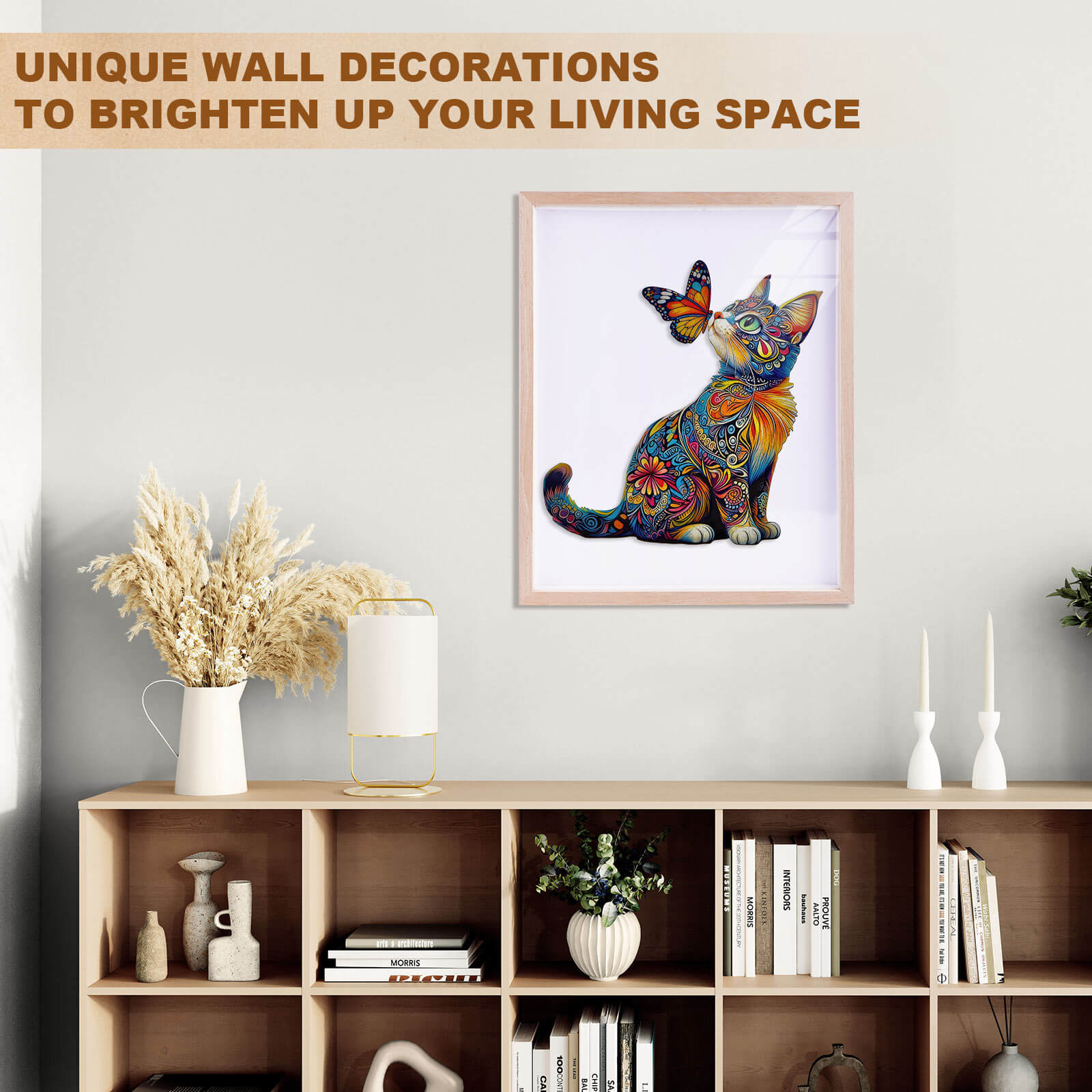 Butterfly and Cat Wooden Jigsaw Puzzle