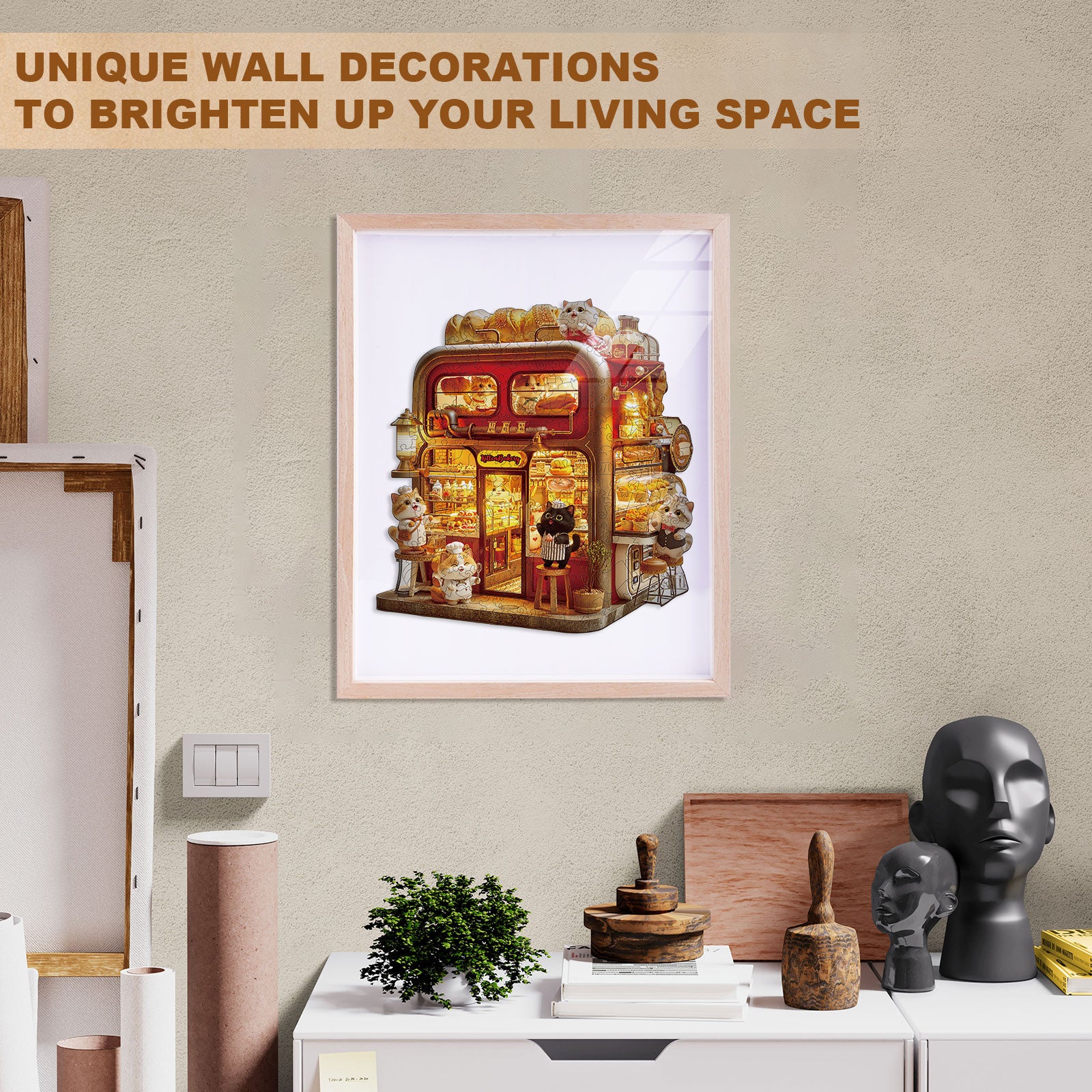 Kitten Bakery Wooden Jigsaw Puzzle