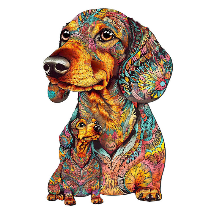 Dachshund Family Wooden Jigsaw Puzzle