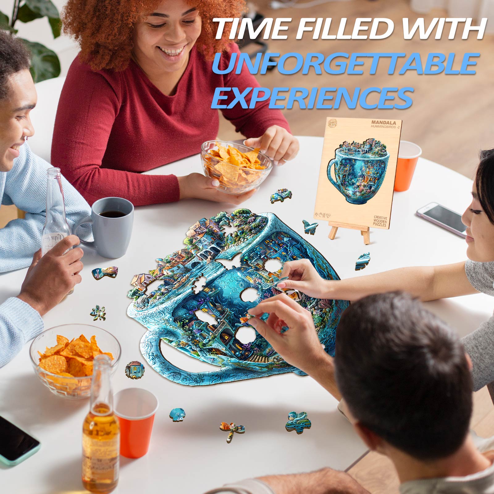 Puzzle en bois 3D Océan en forme de tasse