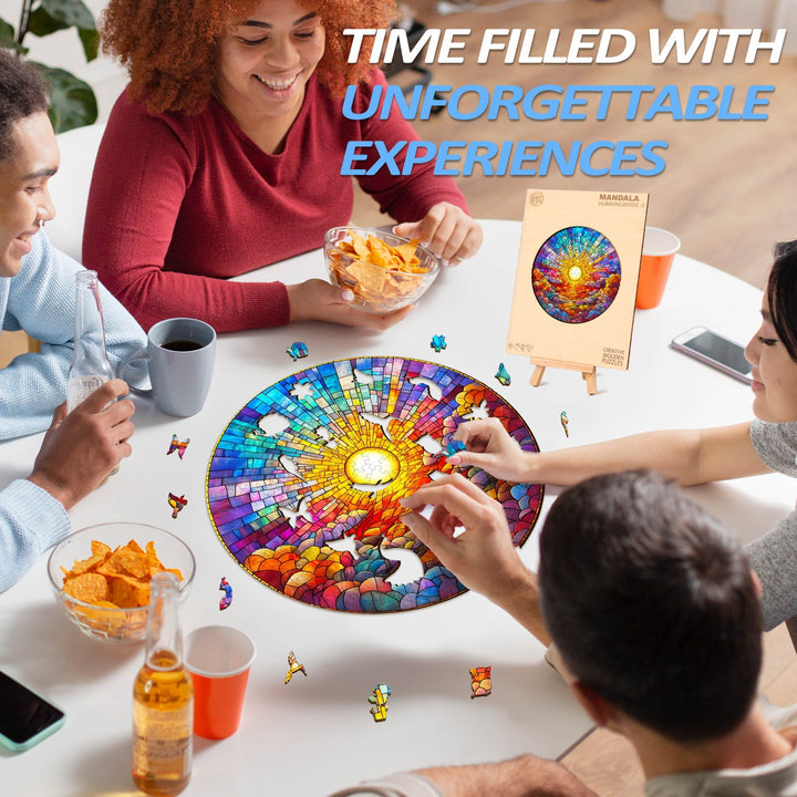 Buntglas Regenbogen Holzpuzzle