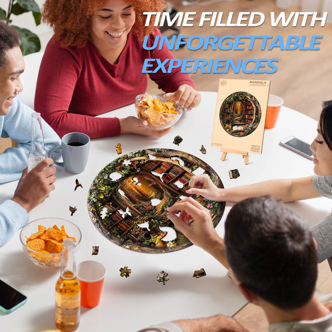 Baumhaus Bibliothek Holzpuzzle