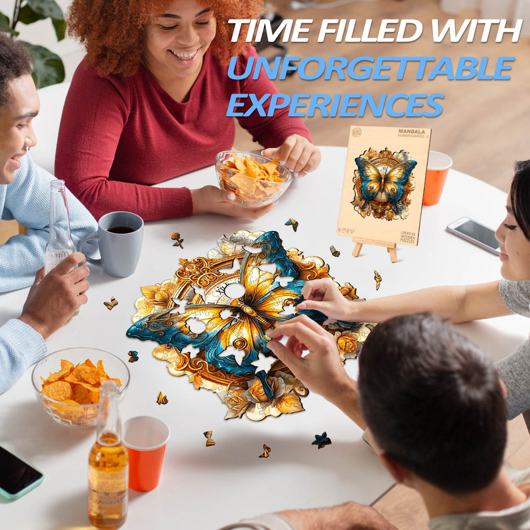 Schmetterling und Uhr Holzpuzzle