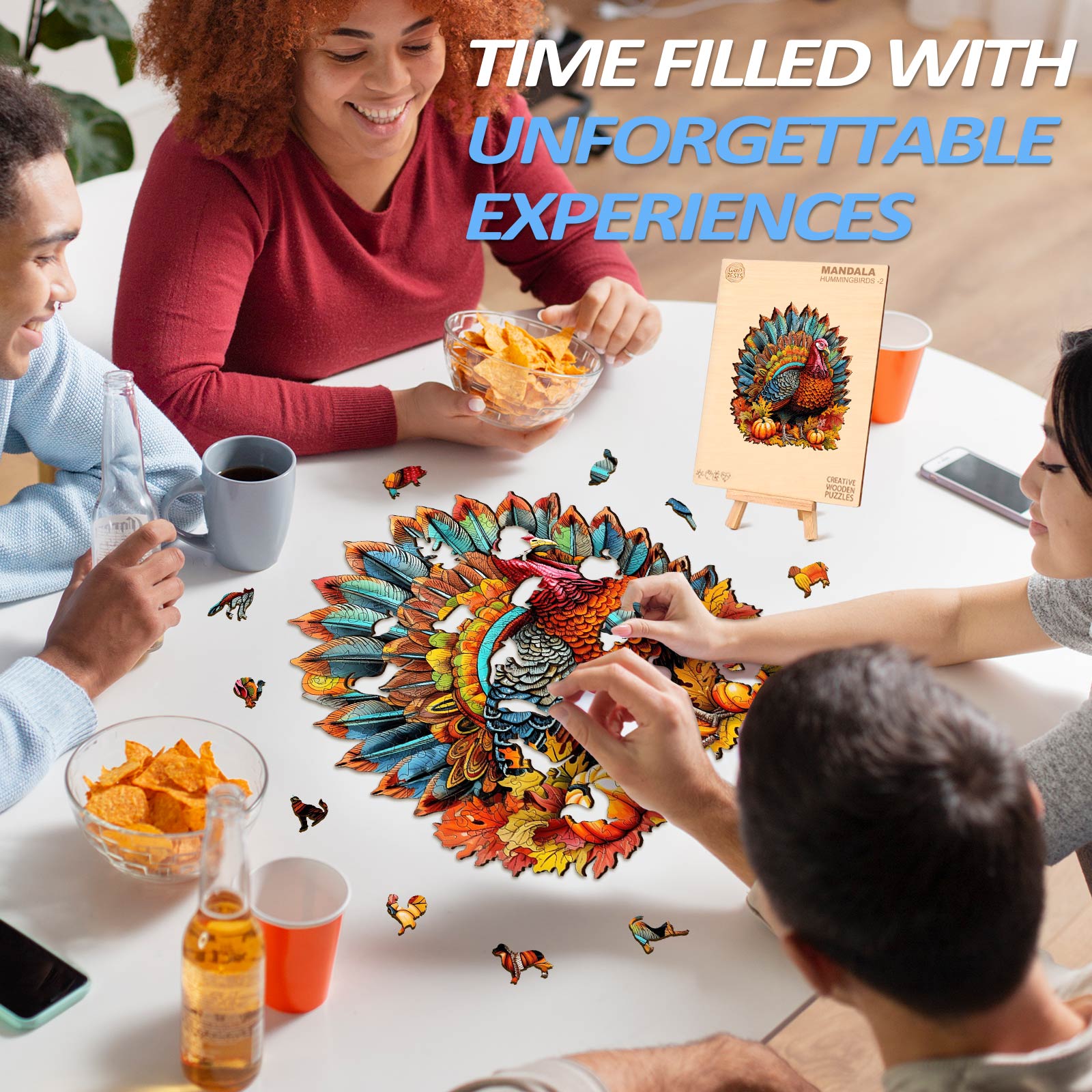 Colorful Turkey Wooden Jigsaw Puzzle